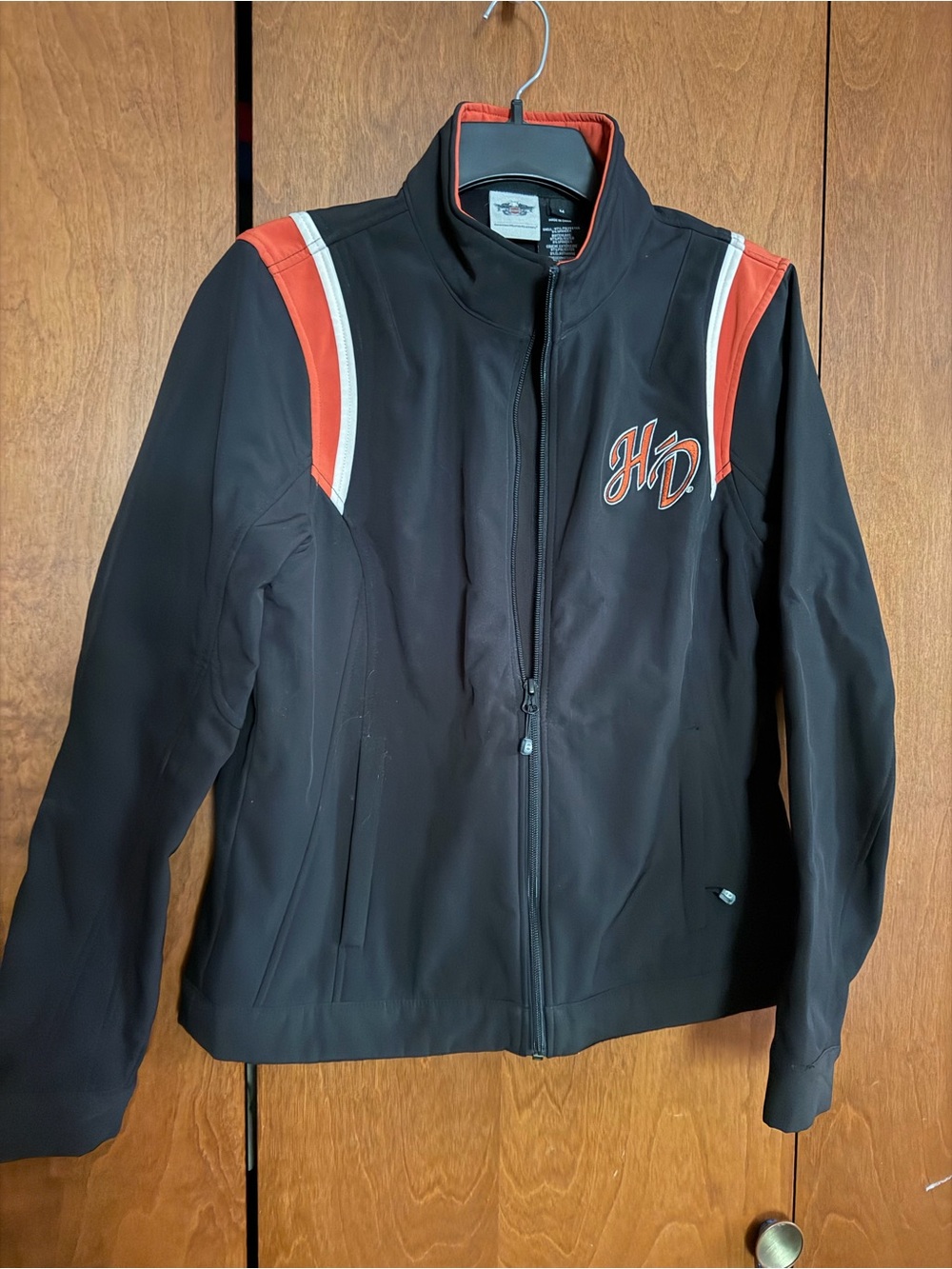 Harley-Davidson Black Jacket with Orange and White Logo